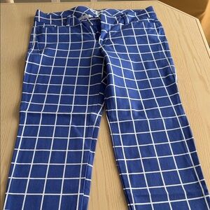 Old Navy Blue and White Patterned Pixie Pants